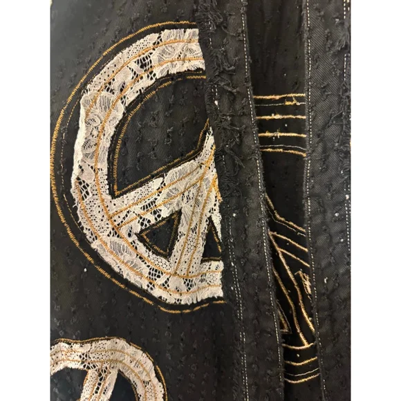 RARE POL Black & White Peace Sign Duster Jacket M Medium Women’s NWOT - Picture 9 of 9